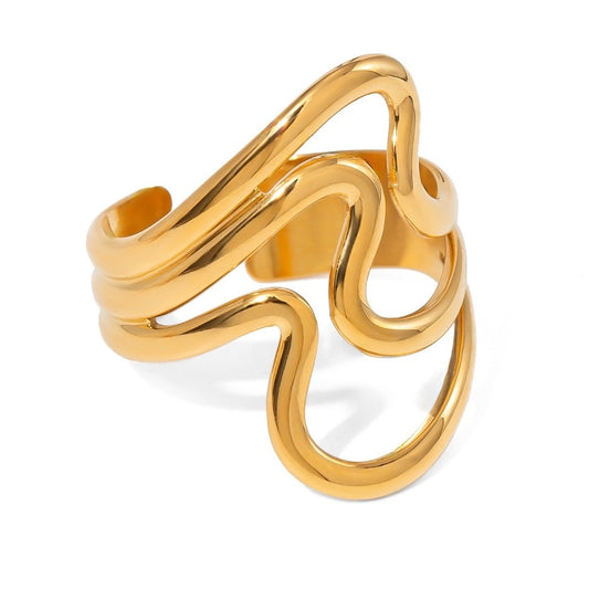 Golden Wave Ring