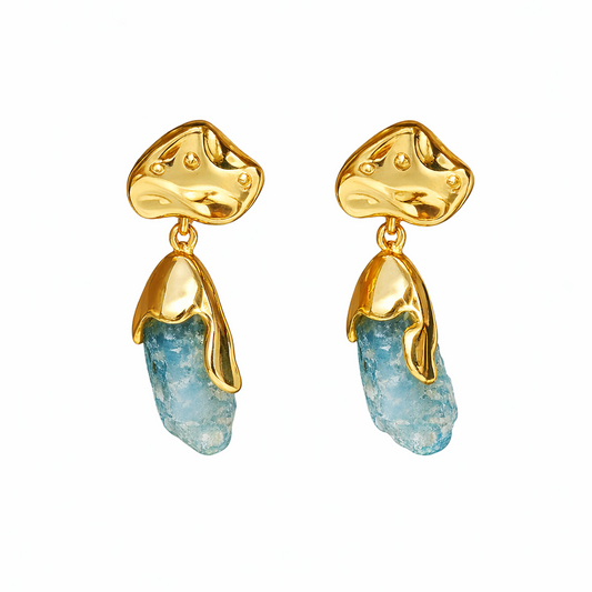 Aquamarine Blue Drop Earrings