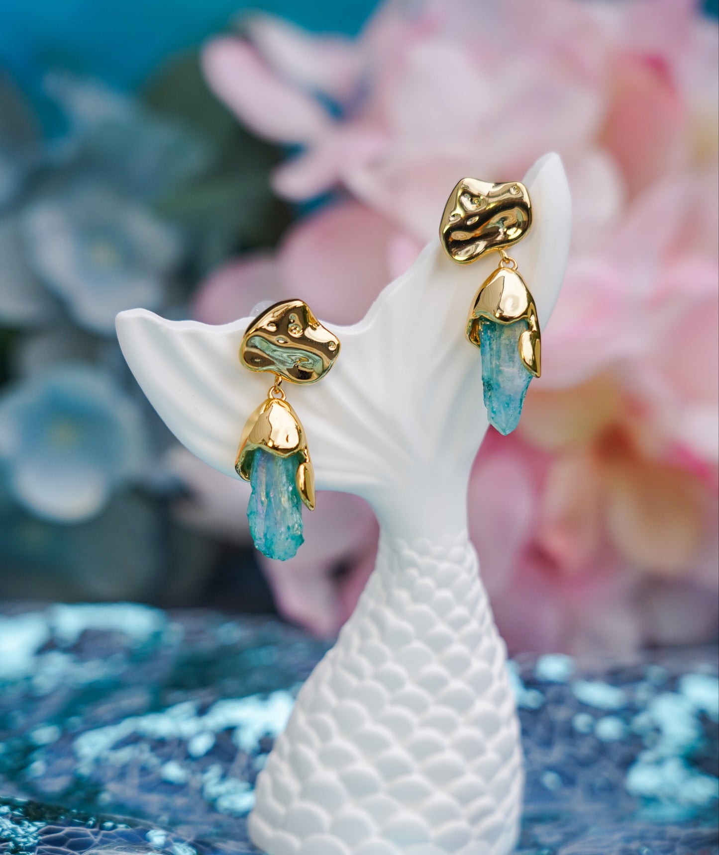 Aquamarine Blue Drop Earrings