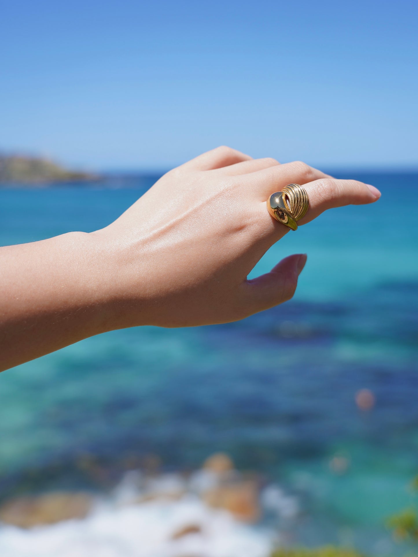 ✨ Sculpted Shell Ring