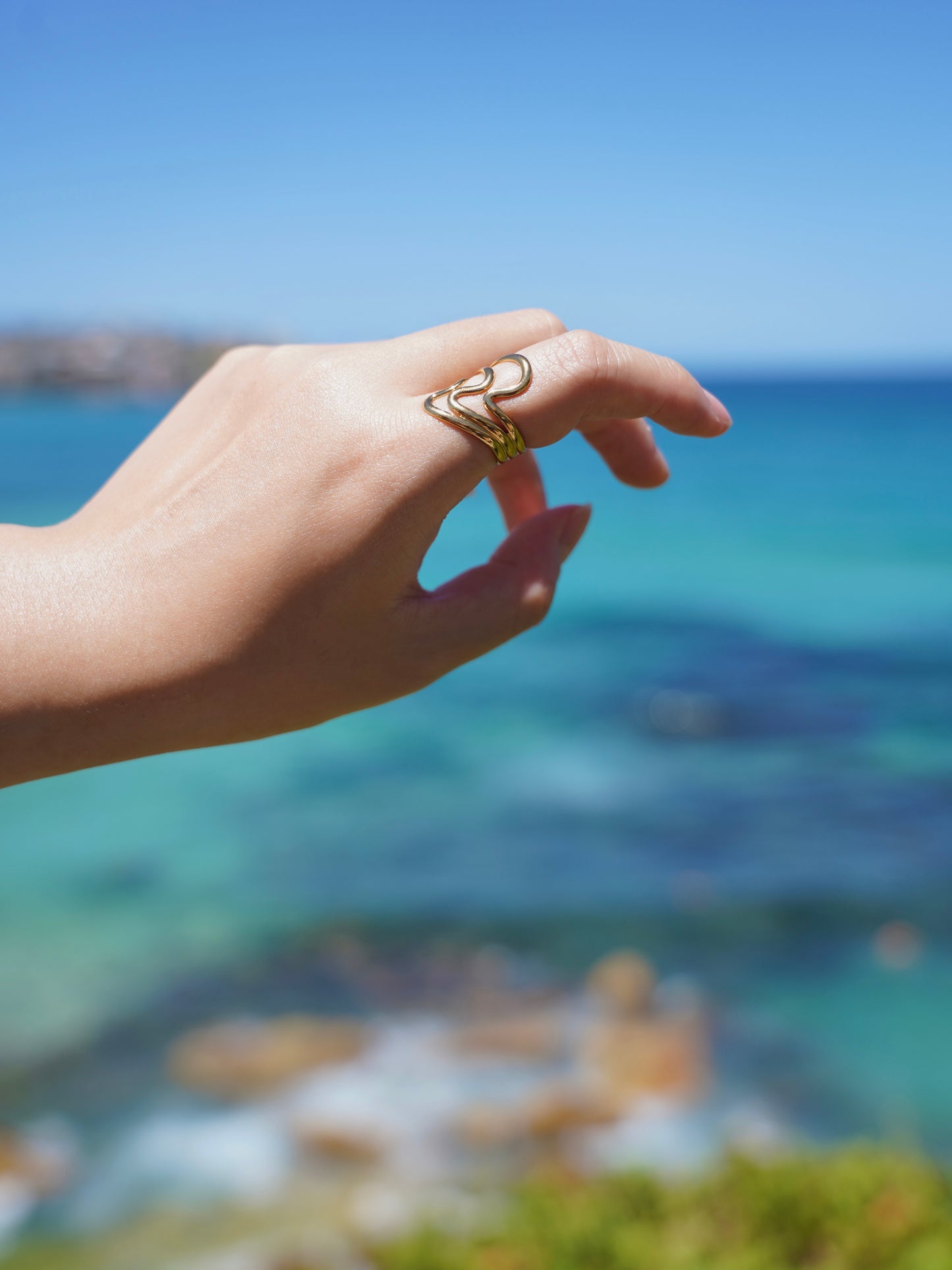 Golden Wave Ring