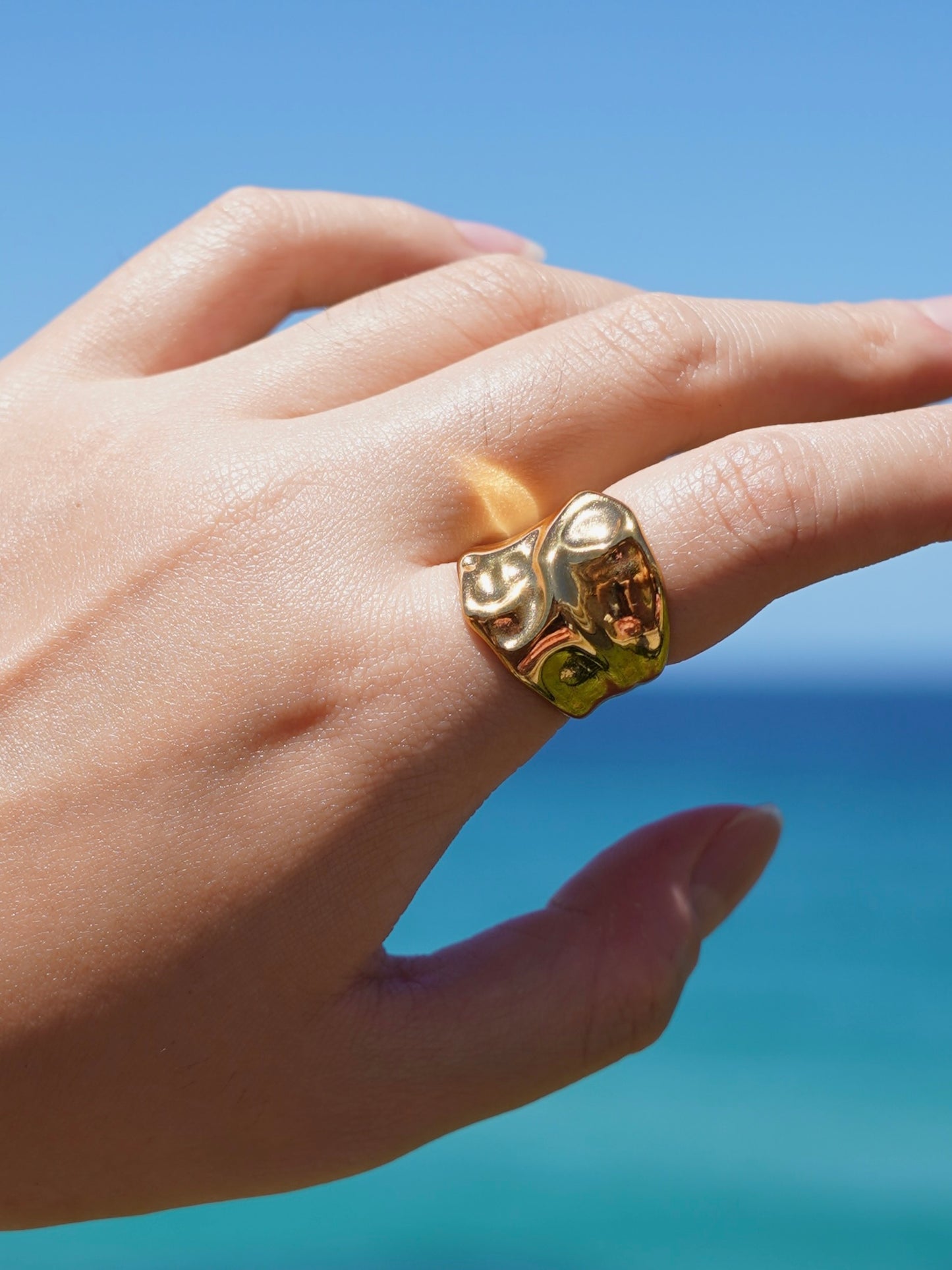 π Liquid Gold Cuff Ring