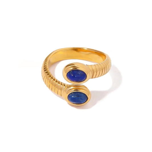 Twin Lapis Coil Ring