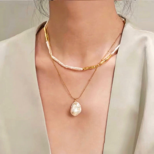 Golden Pearl Charm Set