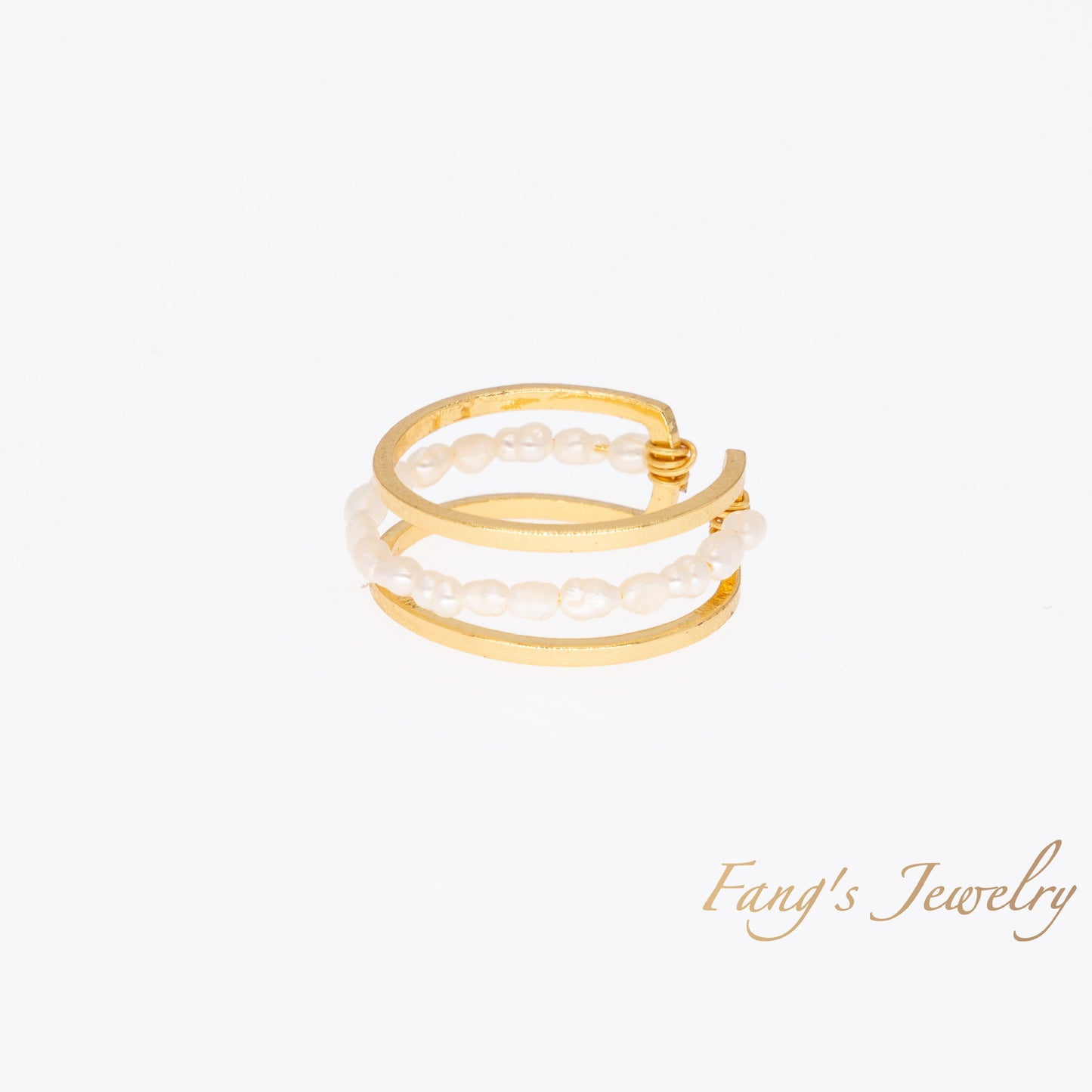 "Luna Band" Double-Layer Pearl Ring