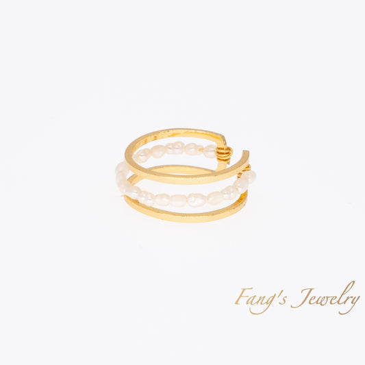 "Luna Band" Double-Layer Pearl Ring