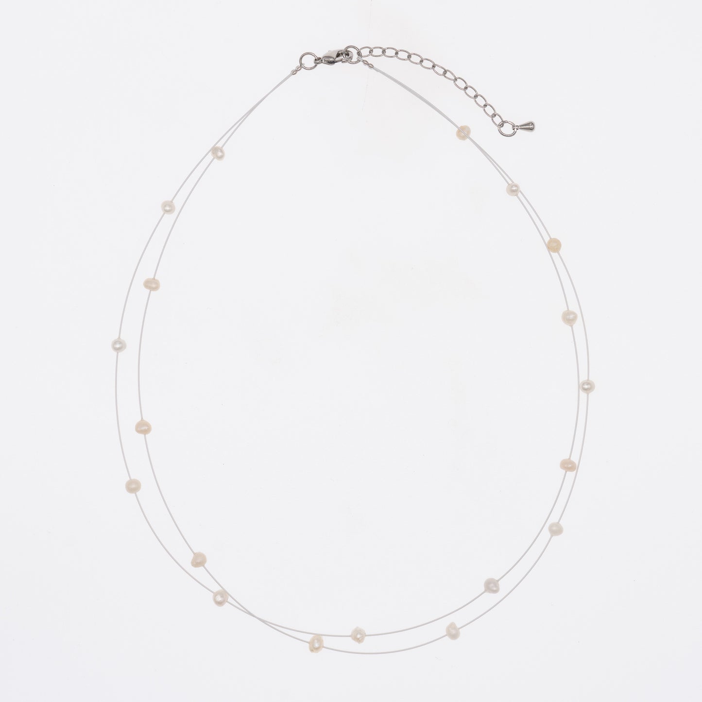 Layered Gold Beaded Necklace – Dainty Double Chain Choker