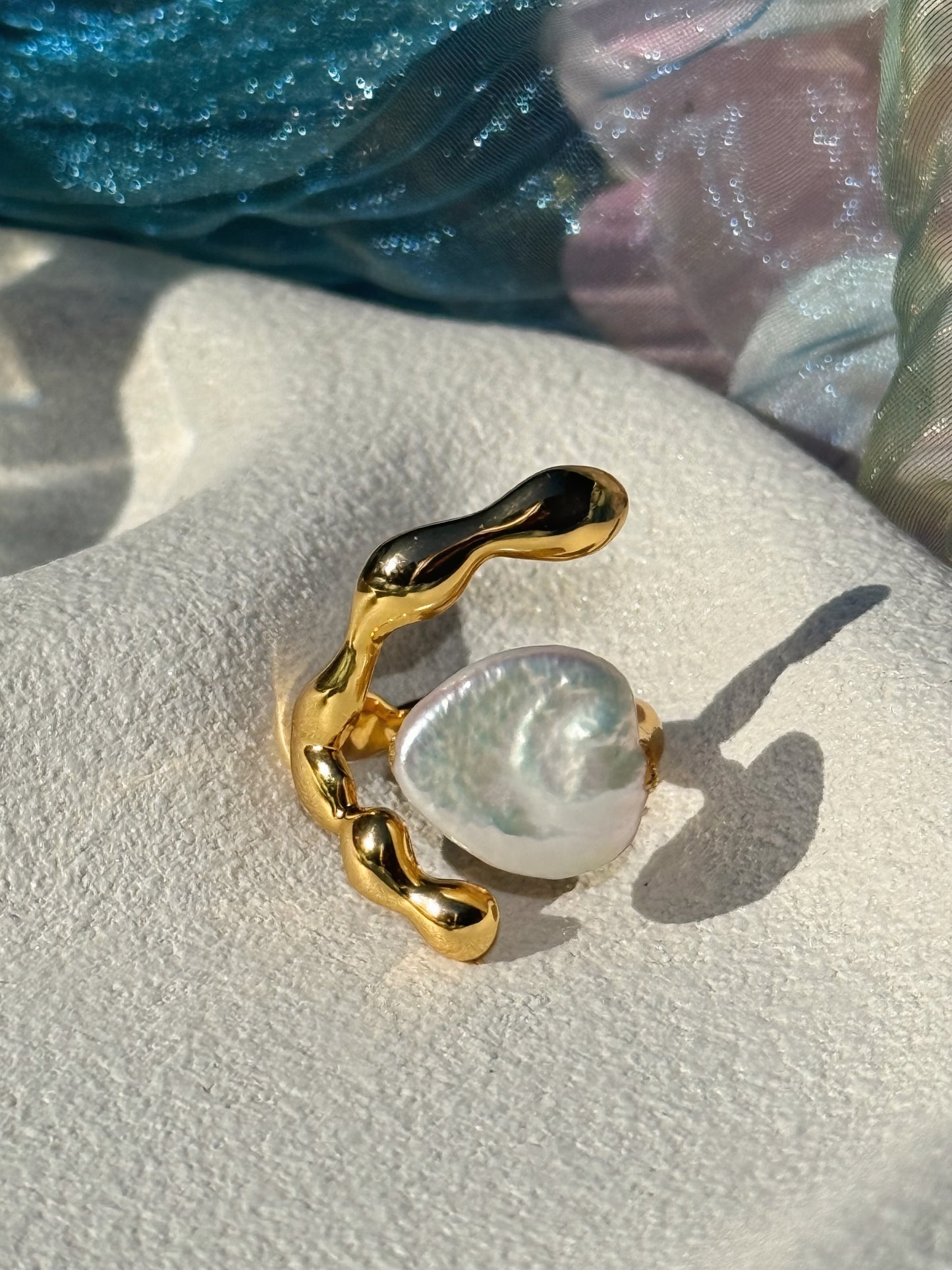 Pearl Heart Tide Ring