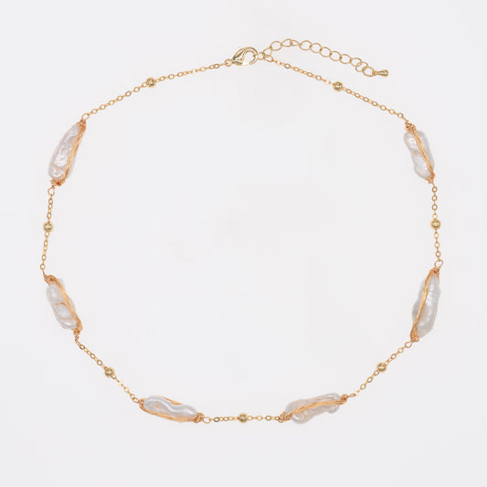 Baroque Pearl Chain Necklace