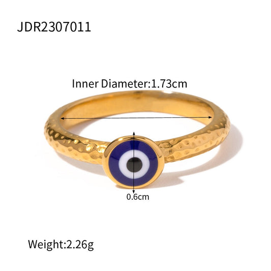 Evil Eye Hammered Ring