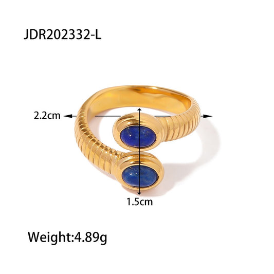 Twin Lapis Coil Ring