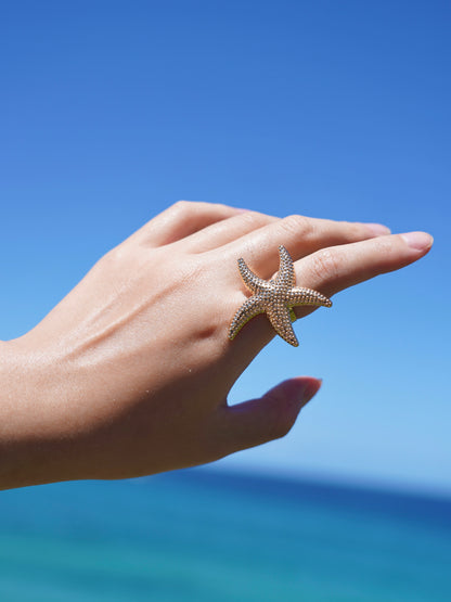 🌊 Starfish Charm Ring