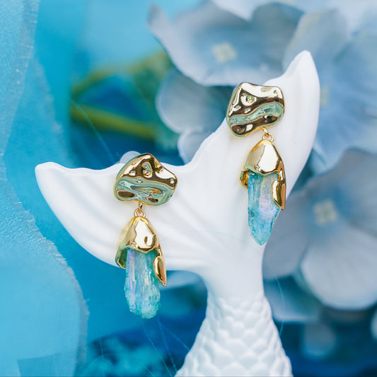 Aquamarine Blue Drop Earrings