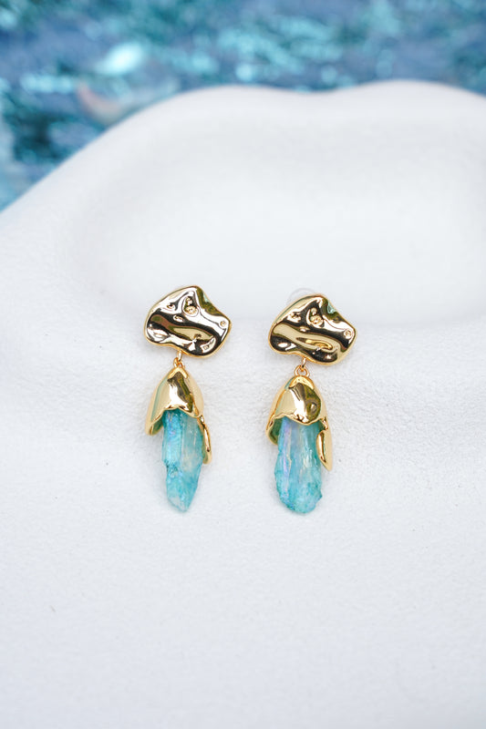 Aquamarine Blue Drop Earrings