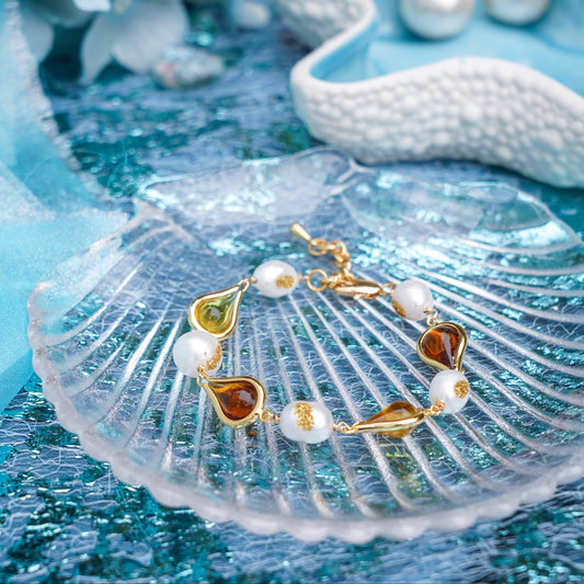 Amber Tide Pearl Bracelet