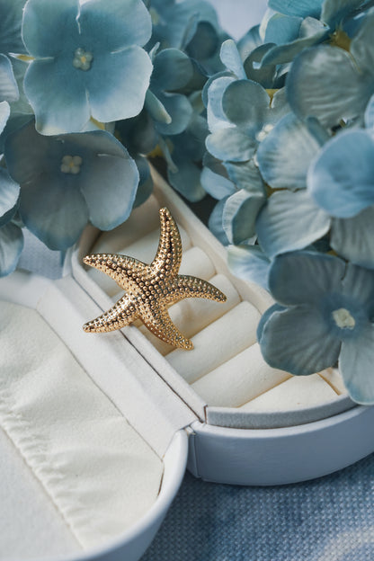 🌊 Starfish Charm Ring