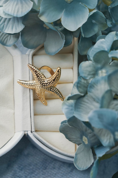 🌊 Starfish Charm Ring