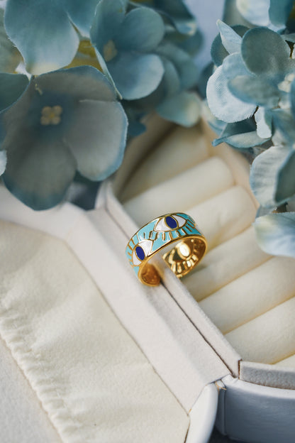Evil Eye Enamel Ring