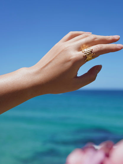🌊 Liquid Gold Cuff Ring