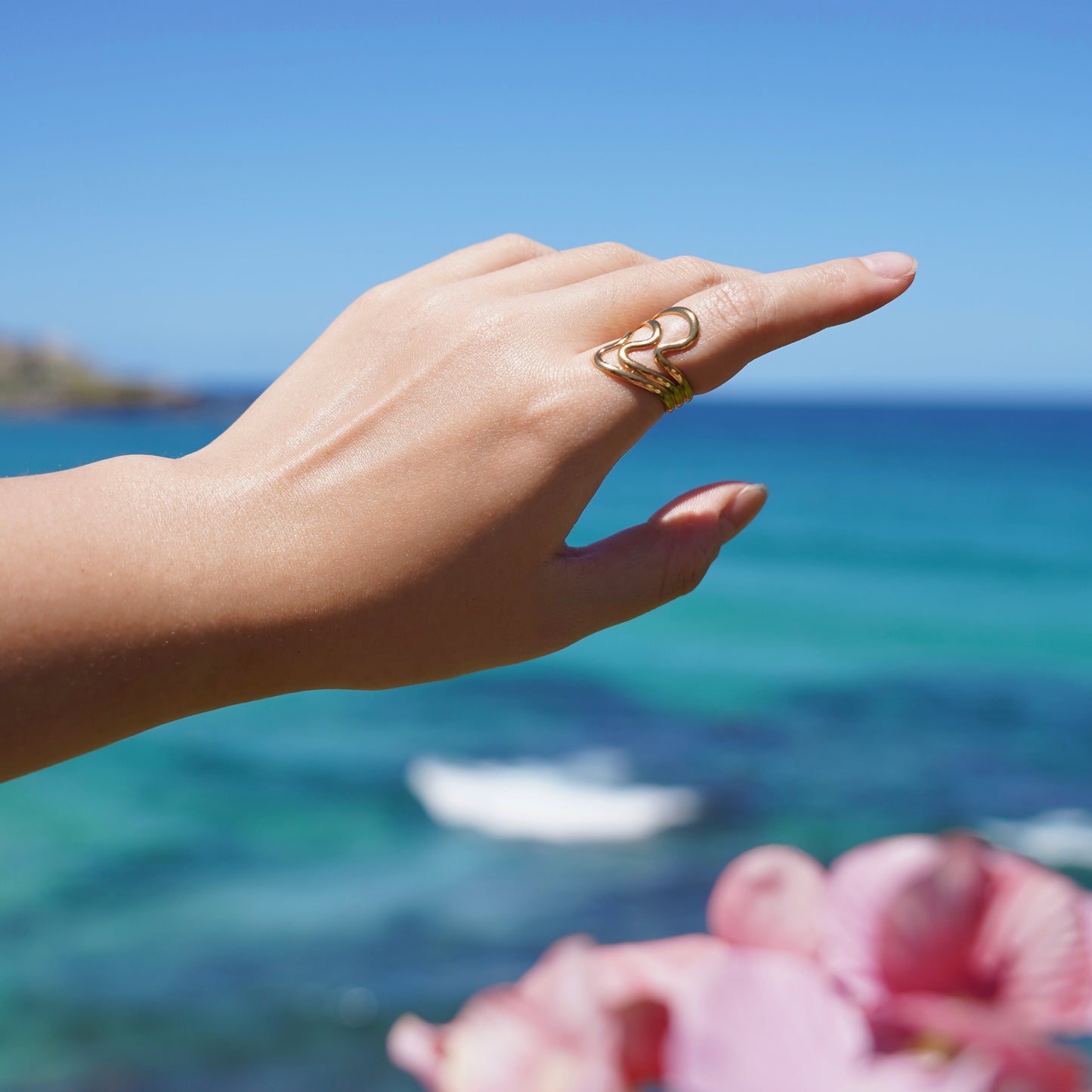 Golden Wave Ring
