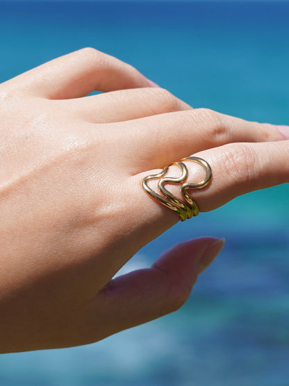 Golden Wave Ring