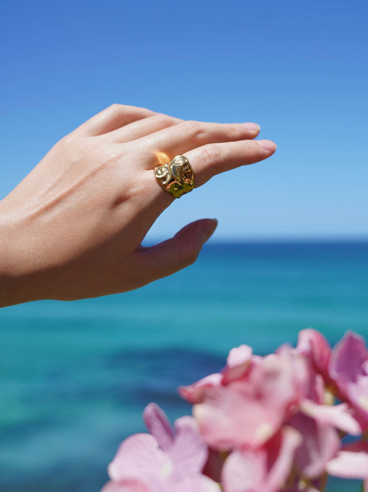 🌊 Liquid Gold Cuff Ring