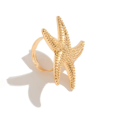 🌊 Starfish Charm Ring