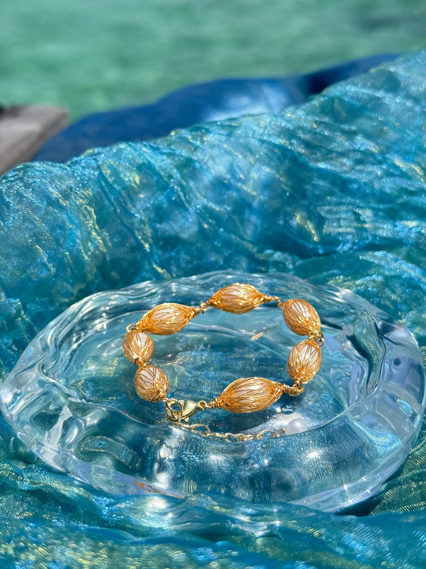 Gold Lantern Wrap Bracelet