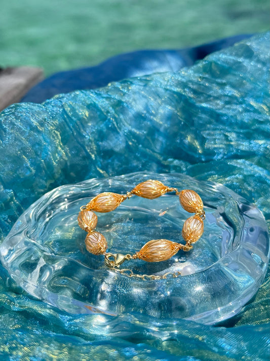 Gold Lantern Wrap Bracelet