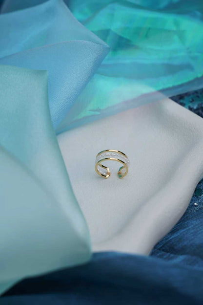 Tide Laced Pearl Ring