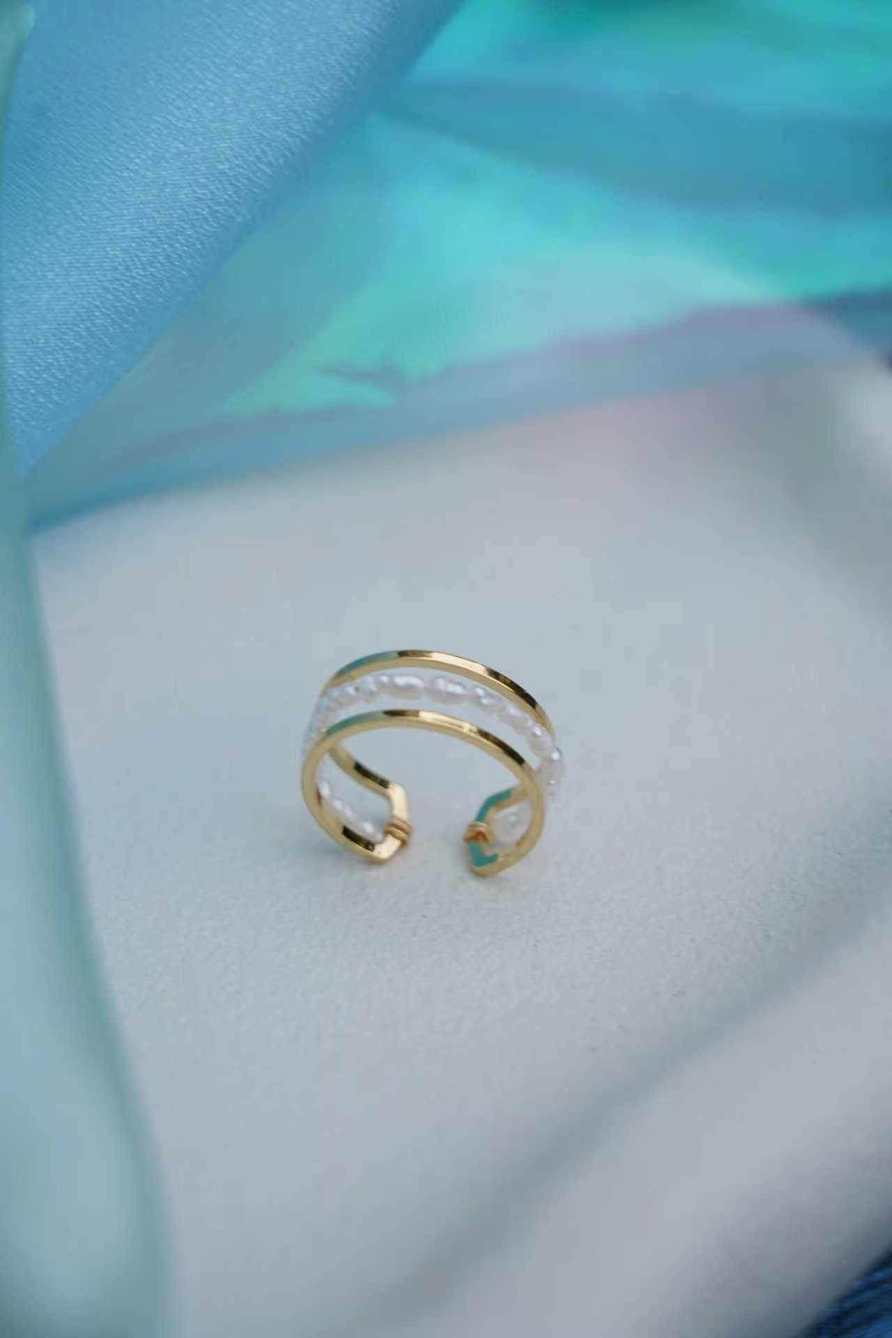 Tide Laced Pearl Ring